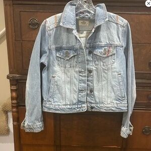 Marine Layer Sunrise Embroidered Denim Jacket Light Wash Women’s XS Spring 2024